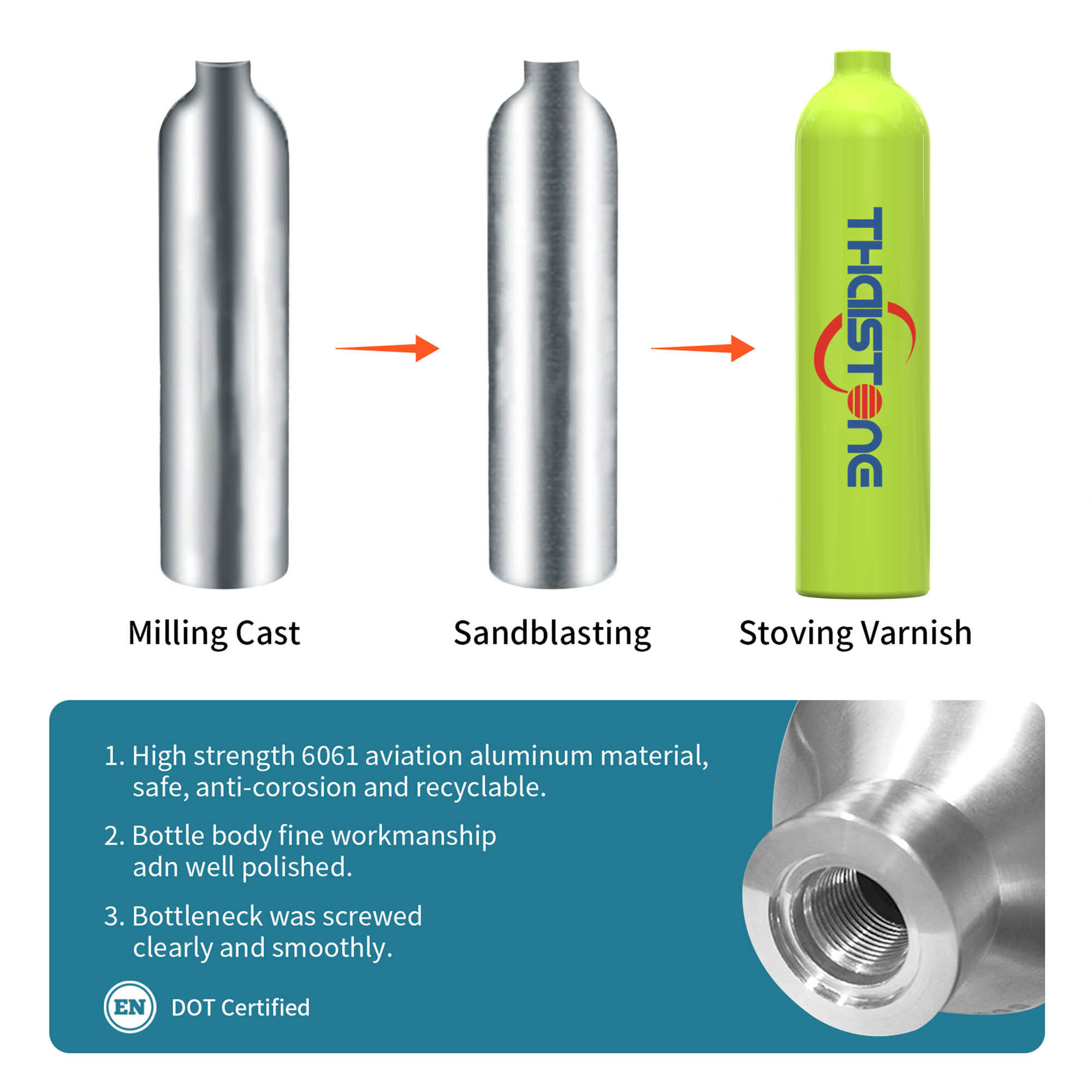 THAISTONE 1L Scuba Oxygen Tank - Aquatic Sports ulasan dan harga