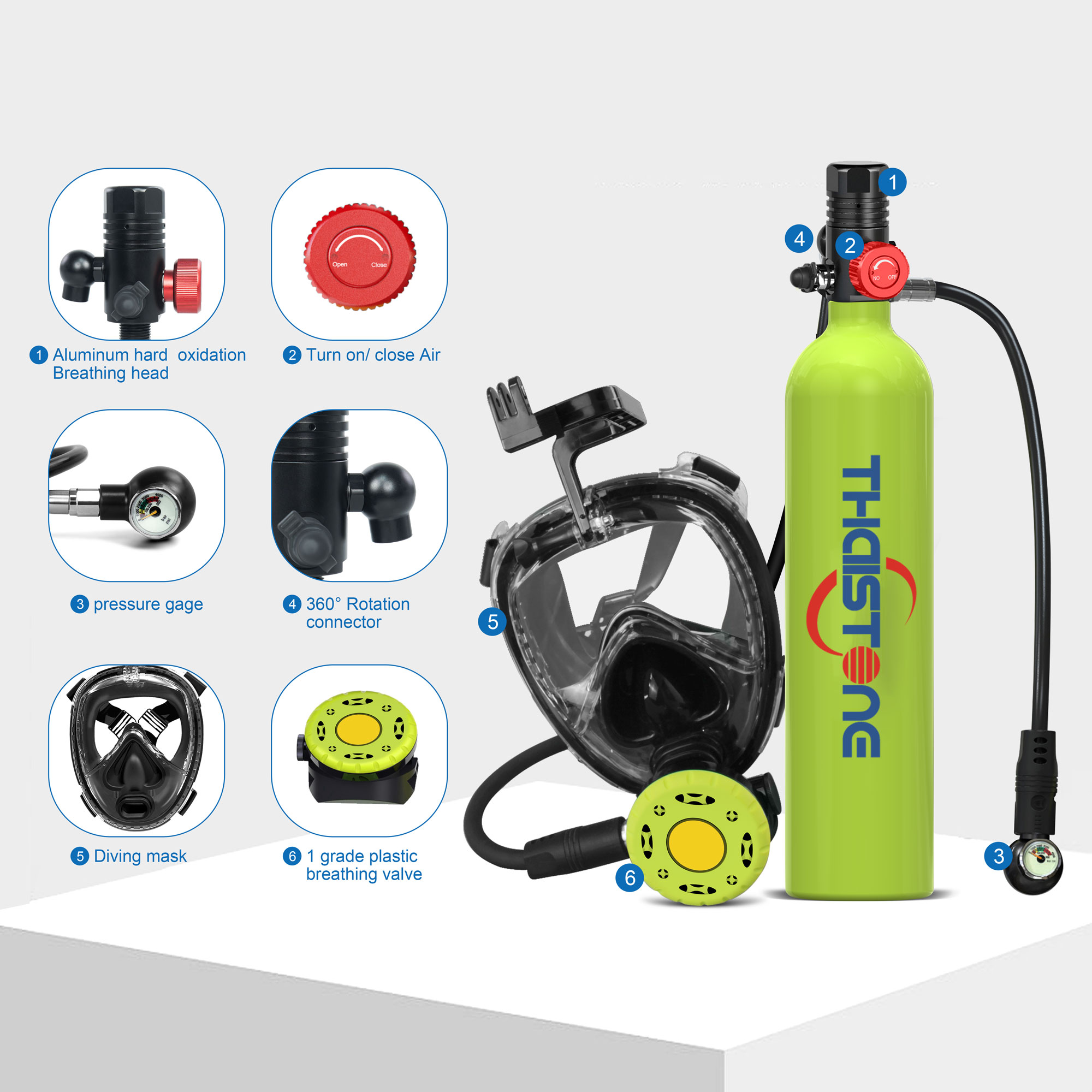 THAISTONE 1L Scuba Oxygen Tank - Aquatic Sports ulasan dan harga